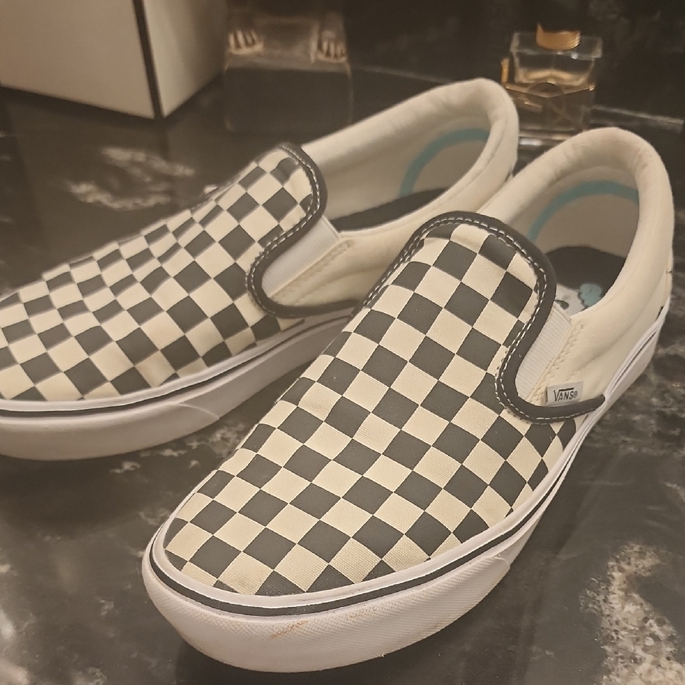 Vans Black and White Checkerboard Slip-Ons